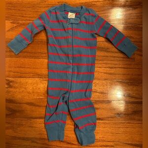 Hanna Andersson Blue and Red Striped Footie